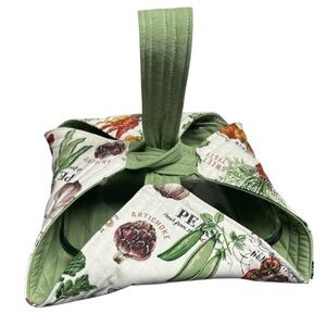 Hand Crafted Casserole Carrier Small Quilted Reversible Pie Plate Carrier